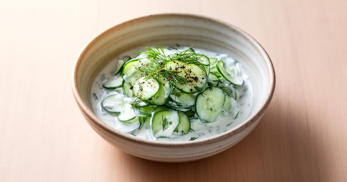Salade de concombre crémeux : l&rsquo;accompagnement rafraîchissant idéal pour le barbecue